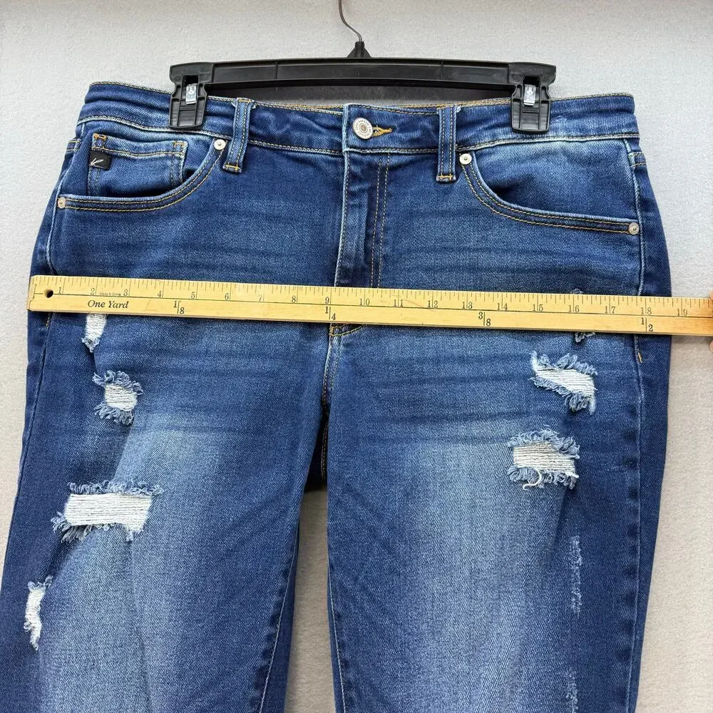 Kancan Jeans Women's 13/30 Dark Blue Skinny Factory Distressed Preppy Grunge - Picture 11 of 14